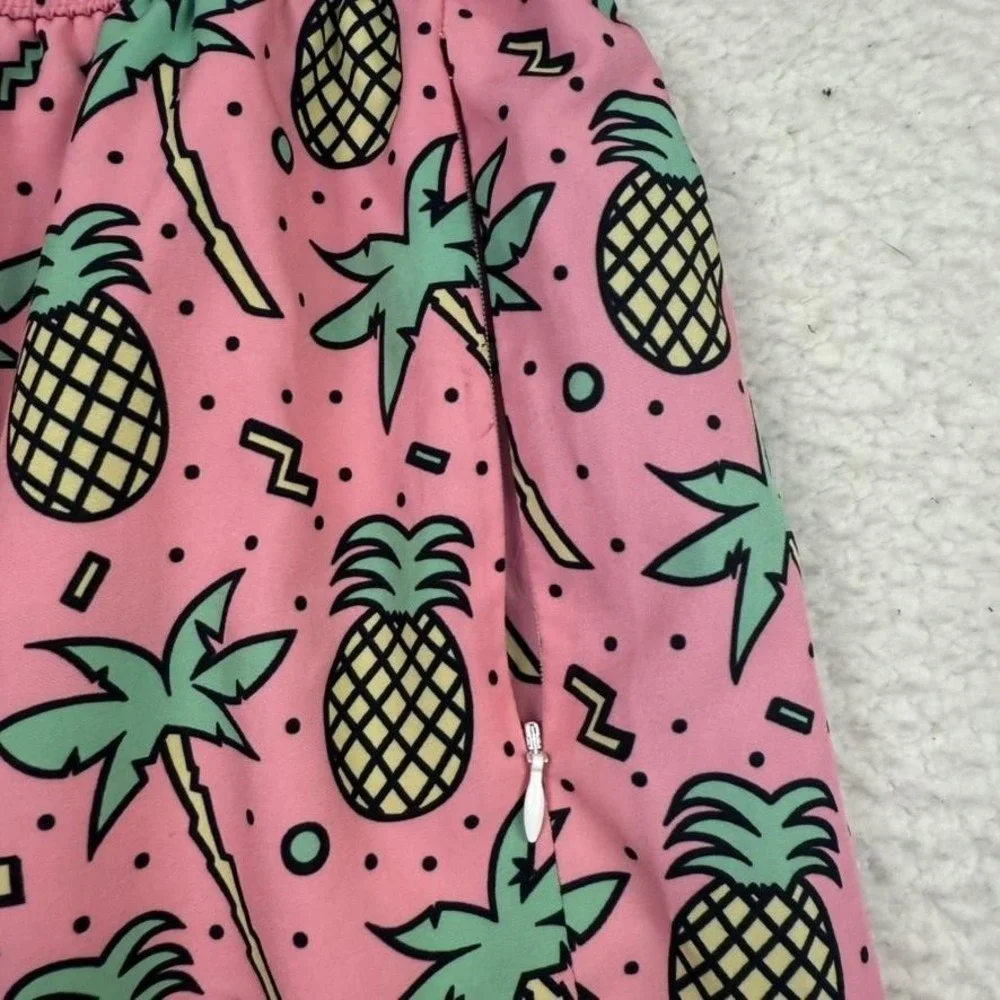 Moamgic Shorts Mens 2XL Pink Pineapple Palm Tree Swim Trunks Mesh‎ Lined Beach